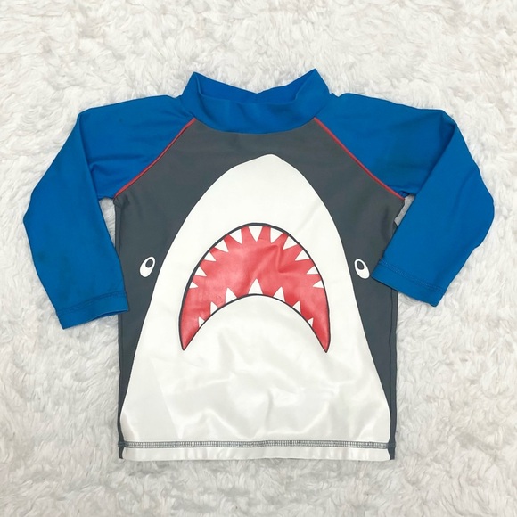 Mini Boden Shark Rashguard Boys Sz 2-3Y - Picture 2 of 9